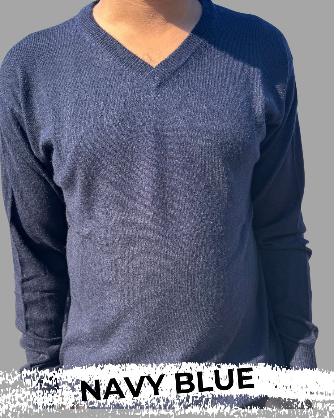 Navy Blue Cashmere Sweater